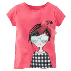 Baby Clothing Outfit Girls Cute Paris Girl Tee Pink T-shirt