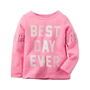 Carter's Little Girls' Neon Best Day Ever Tee - Pink - 4 Kids