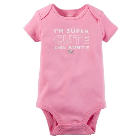 Carters Baby Clothing Outfit Girls Cute Like Auntie Bodysuit Pink