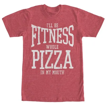 Women's CHIN UP Fitness Whole Pizza Boyfriend Tee Red Heather