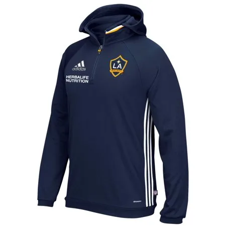 "Los Angeles Galaxy Adidas MLS ""Travel"" Men's On Field Pullover Hooded Sweatshirt"