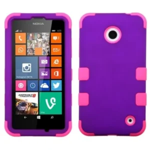 Insten Grape/Pink Colorful TUFF Hybrid Phone Cover Case For Nokia Lumia 630 635