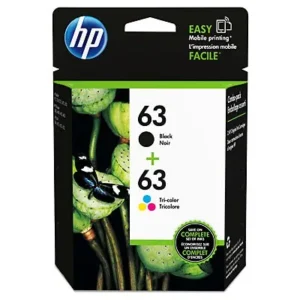 HP 63 | 2 Ink Cartridges | Black, Tri-color | F6U61AN, F6U62AN