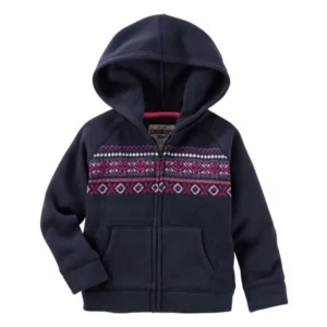 OshKosh B'gosh Little Girls' Hooded Fair Isle Sweater, 6 Kids