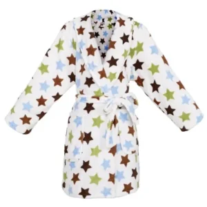 EPYA Kids Boys Girls Child Plush Kimono Robe Velvet Fleece Bathrobe, M