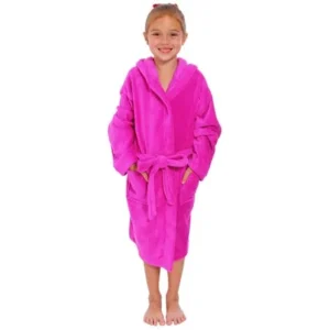 Kid's Bathrobe/ Wrap, Super Absorbent and Soft, Fuchsia, S