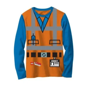 Lego Movie Emmet Orange Boys LONG SLEEVE Costume T-Shirt