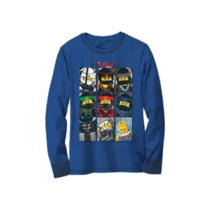 The Lego Ninjago Movie Long Sleeved Shirt, Size 5/6 Little Boys, 100% Cotton (Blue)