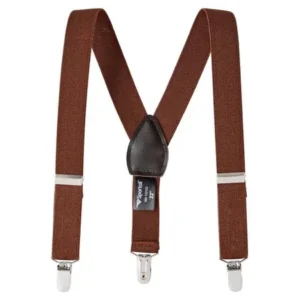 Sportoli Boys' and Girls' Kids Toddlers and Baby Adjustable Elastic Solid Color and Striped Fashion Suspenders for Wedding and Ring Bearer Outfits, Features Leather Crosspatch and Super Quality Clips