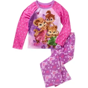 Girls' License Fleece Sleep Pant & Poly Top 2 Piece Pajama Set