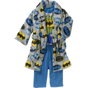 Toddler Boys 3 Piece Batman Bathrobe & Pajama Set