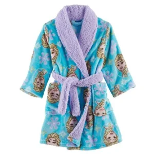 Disney Frozen Toddler Girls Elsa Snowflake Plush Robe Bathrobe Pajamas (2t)