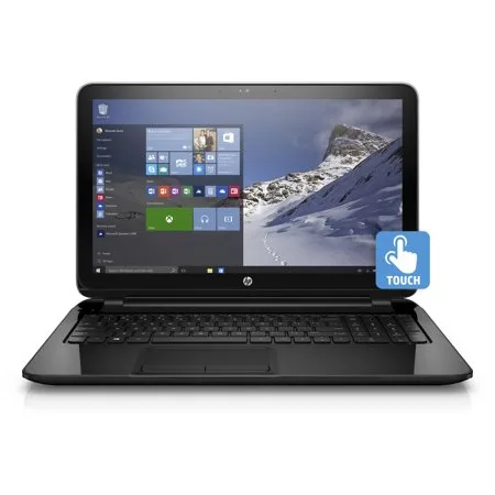 HP Black 15.6" 15-f211wm Laptop PC with Intel Celeron N2840 Processor, 4GB Memory, touch screen, 500GB Hard Drive and Windows 10 Home