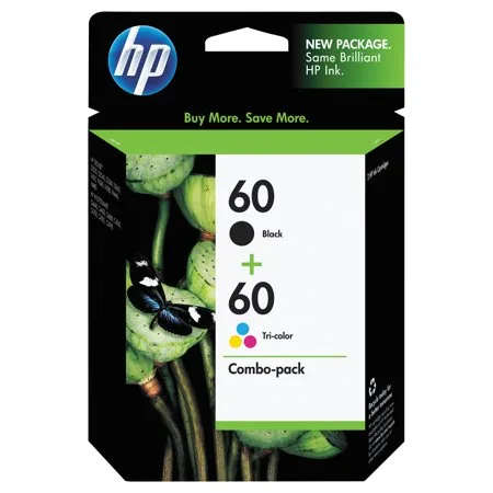 HP 60, (N9H63FN) 2-pack Black/Tri-Color Original Ink Cartridges