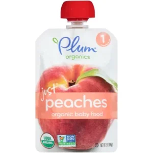 Plum Organics Stage 1 Just Peaches Baby Food, 3.5oz