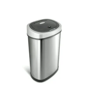 Nine Stars 13.2 Gal / 50L Motion Sensor Oval Trash Can, Fingerprint-Resistant Stainless Steel