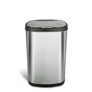 Nine Stars 13.2-Gallon Stainless Steel Oval Sensored Trash Can with Stainless Steel Lid