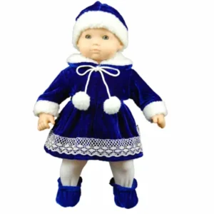 The Queen's Treasures15 Inch Doll Clothes, Blue Velvet Dress Hat, Tights & Shoes Compatible for use with American Girl Bitty Baby & Bitty Twins
