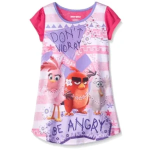 Angry Birds Girls' Nightgown, Pink, Size: X-Small / 4-5