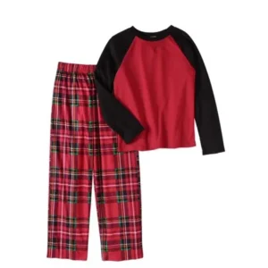 Komar Boys' Kids Holiday Plaid 2pc Pajama Set