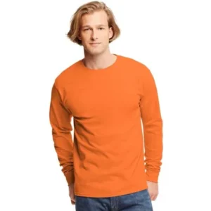 Hanes TAGLESS Men`s Long-Sleeve T-Shirt - Best-Seller, 5586, 2XL