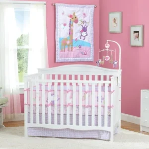 Summer Pretty Pals 4 Piece Nursery Crib Bedding Set Multi-Colored