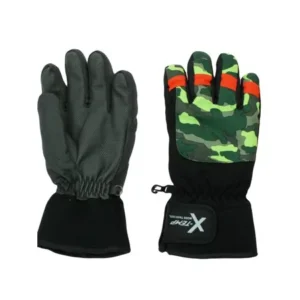 Hanes Boys Winter Snow Ski Gloves Waterproof Fleece Lined Thinsulate Grippers 8-16 Camo