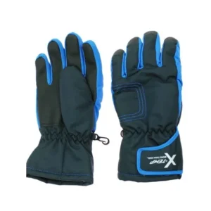 Hanes Boys Ski Gloves Waterproof Fleece Lined Thinsulate 8-16 Navy Blue and Royal