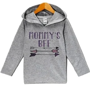 Custom Party Shop Baby Girls' Mommy's BFF Hoodie Pullover - Grey and Pink / 6 Months