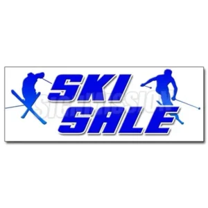 12" SKI SALE DECAL sticker snow winter boots clothes poles name brand skier