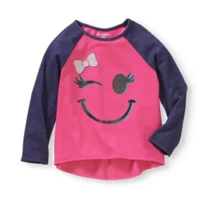 Baby Toddler Girls' Long-Sleeve Hi-Lo Graphic Raglan