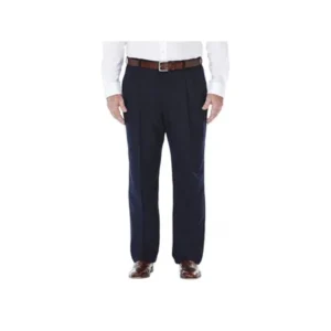 Haggar Men's Big & Tall Cool 18Â® Solid Pleat Front Pant Classic Fit 41714529486