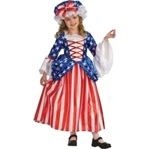 Morris Costumes Childrens Girls Patriotic Deluxe Dress 8-10, Style RU884369MD