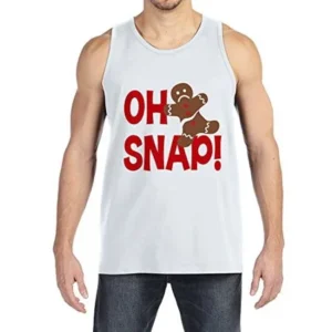 7 ate 9 Apparel Men's Funny Gingerbread Man Christmas Tank Top Small White