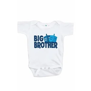 7 ate 9 Apparel Kids Big Brother Hanukkah Onepiece 6-12 Months White