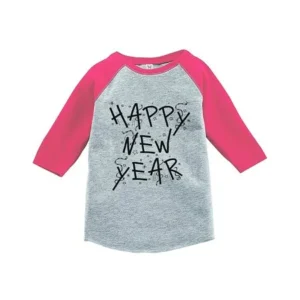 7 ate 9 Apparel Kids Happy New Year's Eve Pink Baseball Tee - 3T