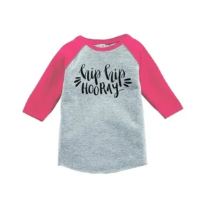 7 ate 9 Apparel Kids Hip Hip Horray New Year's Eve Pink Baseball Tee - 2T