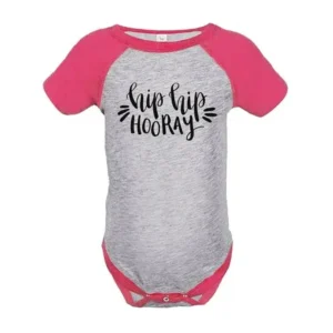 7 ate 9 Apparel Kids Hip Hip Horray New Year's Eve Pink Raglan Onepiece - 6 Months