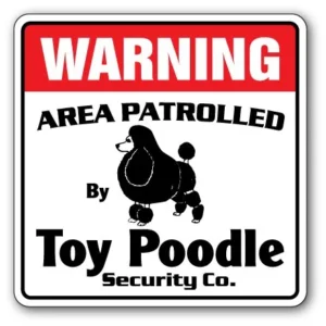 TOY POODLE Security Decal Area Patrolled pet dog groomer funny gag breeder kennel