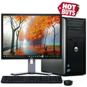 Dell Desktop PC Tower System Windows 10 Intel Core 2 Duo Processor 4GB RAM 160GB Hard Drive DVD Wifi with a 17" LCD - Refurbished Computer