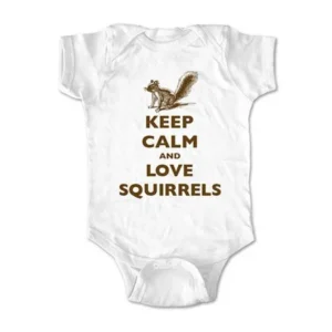 Keep calm and love squirrels - wallsparks cute & funny Brand - baby one piece bodysuit - Great baby shower gift!