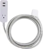 Cordinate - 10' Extension Power Cord - Gray/White