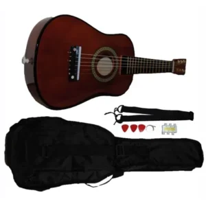 Mini Kids Acoustic Toy Guitar Kit Gig Bag + Picks + Strap + Tuner - Coffee