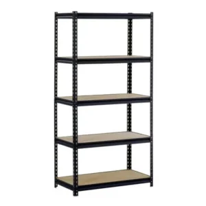 Muscle Rack 48"W x 24"D x 72"H 5-Shelf Steel Shelving, Black