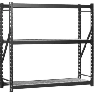 Edsal 77"W x 24"D x 72"H Steel Welded Storage Rack, Black