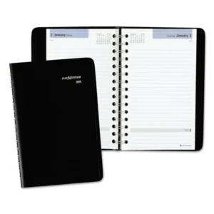 AT-A-GLANCE DayMinder Daily Appointment Book with Open Scheduling, 8 x 4 7/8, Black, 2018