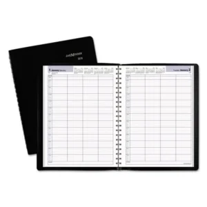 AT-A-GLANCE DayMinder Four-Person Group Daily Appointment Book, 7 7/8 x 11, Black, 2018