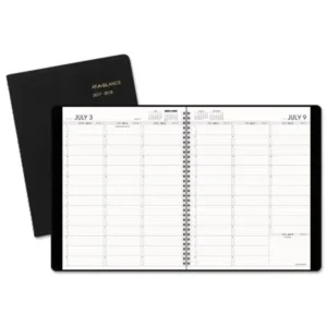 AT-A-GLANCE Weekly Appointment Book, Academic, 8 1/4 x 10 7/8, Black, 2017-2018