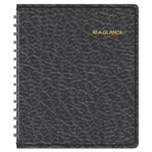 AT-A-GLANCE Weekly Appointment Book Ruled, Hourly Appts, 6 7/8 x 8 3/4, Black, 2018-2019