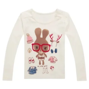 Richie House Girls' Bunny's Cute Outfit Top RH0648